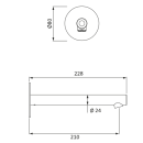 Herzbach SIRO Wandauslauf 210mm rund gerade Chrom