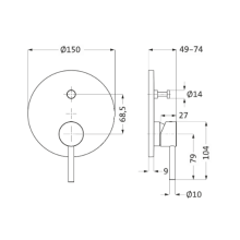 Herzbach SIRO GREY Wannenbatterie Farbset Grau matt