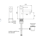Herzbach SIRO WT-Einlochbatterie S-Size mit Ablauf Chrom