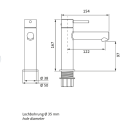 Herzbach SIRO WT-Einlochbatterie M-Size ohne Ablauf Chrom