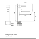 Herzbach SIRO WHITE WT-Einlochbatterie M-Size ohne Ablauf...