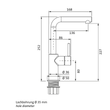 Herzbach SIRO BLACK WT-Einlochbatterie L-Size Griff seitl. ohne Ablauf Schwarz matt