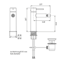 Herzbach SIRO GREY Bidet-Einlochbatterie mit Ablauf Grau...