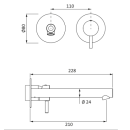 Herzbach SIRO PVD GOLD Waschtisch-Wandbatterie Farbset...