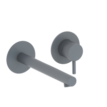 Herzbach SIRO GREY Waschtisch-Wandbatterie Farbset 210mm Grau matt
