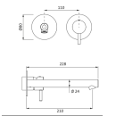 Herzbach SIRO WHITE Waschtisch-Wandbatterie Farbset 210mm...