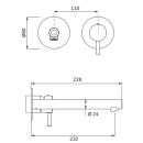 Herzbach SIRO BLACK Waschtisch-Wandbatterie Farbset 210mm...