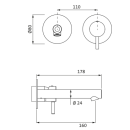 Herzbach SIRO Waschtisch-Wandbatterie Farbset 160mm Chrom