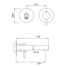 Herzbach SIRO PVD GOLD Waschtisch-Wandbatterie Farbset...