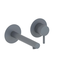 Herzbach SIRO GREY Waschtisch-Wandbatterie Farbset 160mm Grau matt
