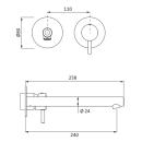 Herzbach SIRO Waschtisch-Wandbatterie Farbset 240mm Chrom