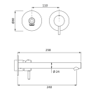 Herzbach SIRO PVD GOLD Waschtisch-Wandbatterie Farbset...