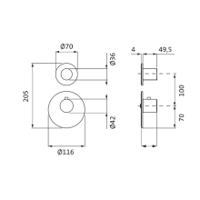 Herzbach LOGIC XL 1 / 1+ Thermostat-Farbset 2 Blenden/Griffe rund PVD Gold