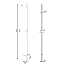 Herzbach LIVING SPA Wandstange Slide M 900mm PVD Gold