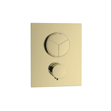 Herzbach LIVING PUSH Thermostat-Farbset 3 Verbraucher eckig rund PVD Gold