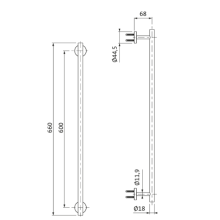 Herzbach LIVING Badetuchhalter 600mm Chrom