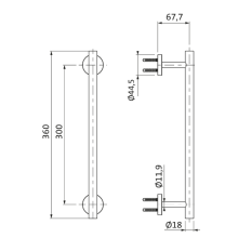 Herzbach LIVING Wannengriff 300mm Chrom