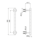 Herzbach LIVING Wannengriff 300mm Chrom