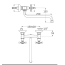 Herzbach ANAIS Spültisch-Wandarmatur 250mm Chrom
