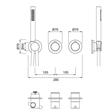 Herzbach MODUL7 Thermostat-Farbset 2/3 Verbraucher Chrom