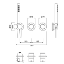 Herzbach MODUL7 Thermostat-Farbset 2/3 Verbraucher PVD Gold
