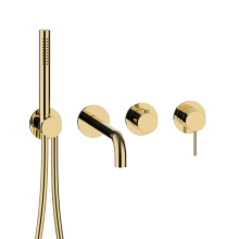 Herzbach MODUL7 Hebelmischer-Farbset 2 Verbraucher mit Auslauf PVD Gold