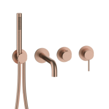 Herzbach MODUL7 Hebelmischer-Farbset 2 Verbraucher Auslauf Copper Steel