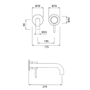 Herzbach MODUL7 Waschtisch-Wandbatterie Farbset 210mm...