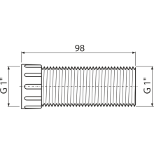 Alcadrain P210 Verlängerung für Unterputzsiphon für die Waschgeräte 1" 98 mm