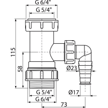 Alcadrain Verstellrohr 5/4" mit Geräteanschluss