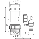 Alcadrain Verstellrohr 5/4" mit Geräteanschluss