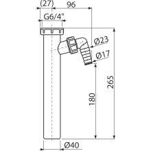 Alcadrain Verstellrohr mit einer Überwurfmutter 6/4" und einen Geräteanschluss DN40