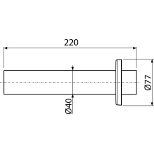 Alcadrain Rohr mit Rosette DN40 220 mm