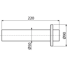 Alcadrain Rohr mit Rosette DN50 220 mm