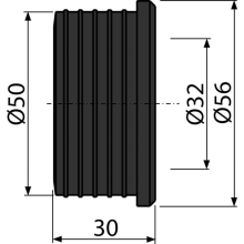 Alcadrain Z0004-ND Gumminippel 50/32