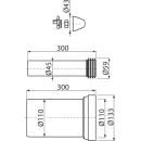 alcadrain WC Zubehör komplett DN110, 300 mm, PE,...