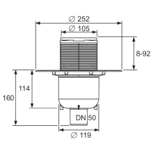 TECE Ablaufset senkrecht DN50 mit Seal Universalflansch