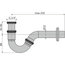 Alcadrain Siphon für Bidets DN32 Metall