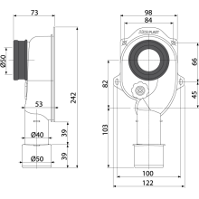Alcadrain Urinal Siphon mit einem senkrechten Abgang DN40 und DN50