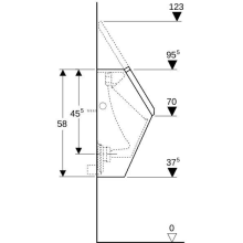 Geberit Absaug-Urinal Renova Plan mit Deckel Zulauf und Abgang hinten weiß