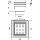 AlcaDrain Bodenablauf 150×150/110 mm mit einem...
