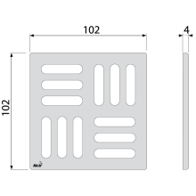 AlcaDrain Design Rost  102×102 mm Broze-Antic für Bodenablauf