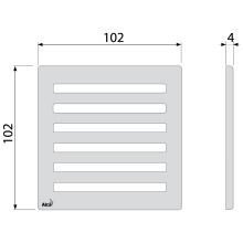 AlcaDrain Design Rost  102×102 mm Edelstahl  für Bodenablauf