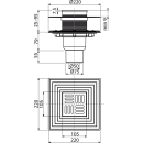 AlcaDrain Bodenablauf 105×105/50/75 mm mit einem...