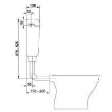O100 PVC-Spülkasten 9 Liter 420mm breit weiß