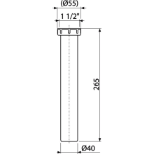 Alcadrain Verstellrohr mit einer Überwurfmutter 6/4" DN40 ECO