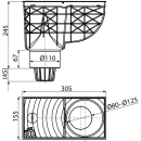 Alcadrain Universal-Regensinkkasten 300×155/110 mm...