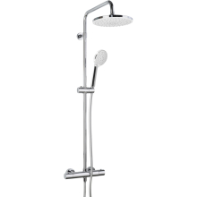 S100 Eco Duschsyst. mit Therm. KB 23cm HBR 3-str. Schlauch 1600mm chrom