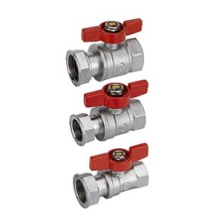 Kugelhahn mit Flügelgriff mit loser Überwurfmutter 1/2" x 3/4" 64 mm Wassergeräte