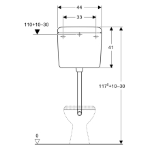 Geberit AP-Spülkasten AP127 mit Spül- Stopp-Spülung, halbhochhängend, weiß